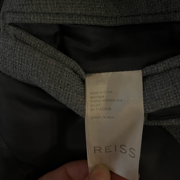 Reiss Men’s Light Blue Wool Elliot Blazer Medium - Picture 8 of 12